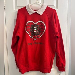 Santee Sweats- Red Christmas Sweater with Bear Design